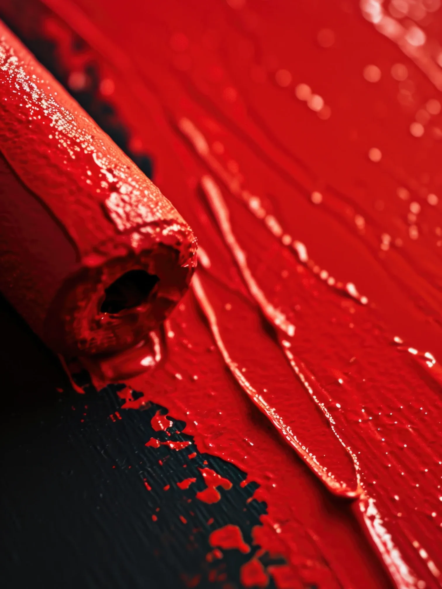 closeup-view-piece-red-paint-table-this-image-can-be-used-depict-artistic-creativity-as-background-design-projects